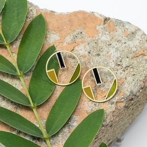 geometric cutout modern earring hoop vintage